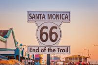 Route 66 End of the Trail sign, Santa Monica, California