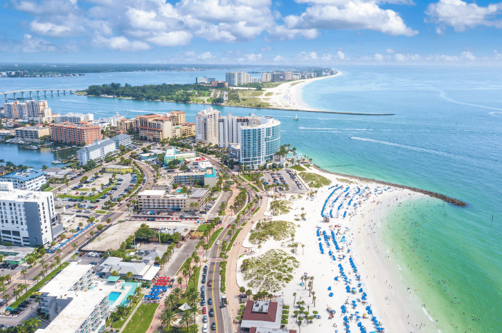 Aerial View, Town of Clearwater Beach, Florida