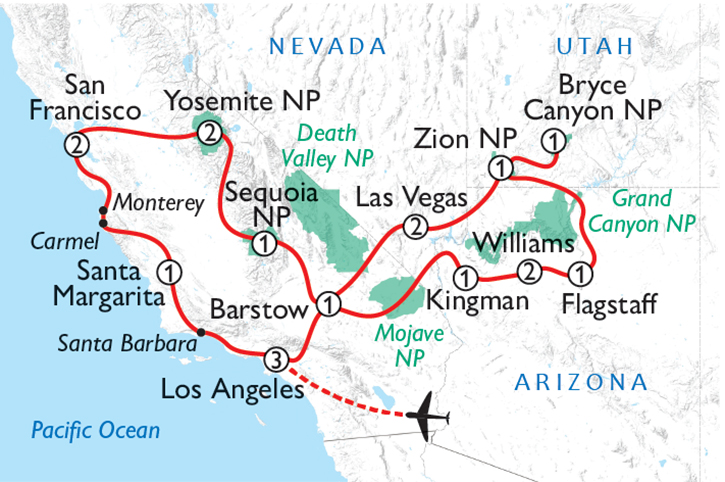 Attractions of the West Map