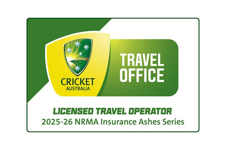 Logo, Official Cricket Australia Travel Office Licensed Travel Operator for the 2025/26 NRMA Insurance Ashes Series