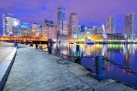 Boston Harbour America Night