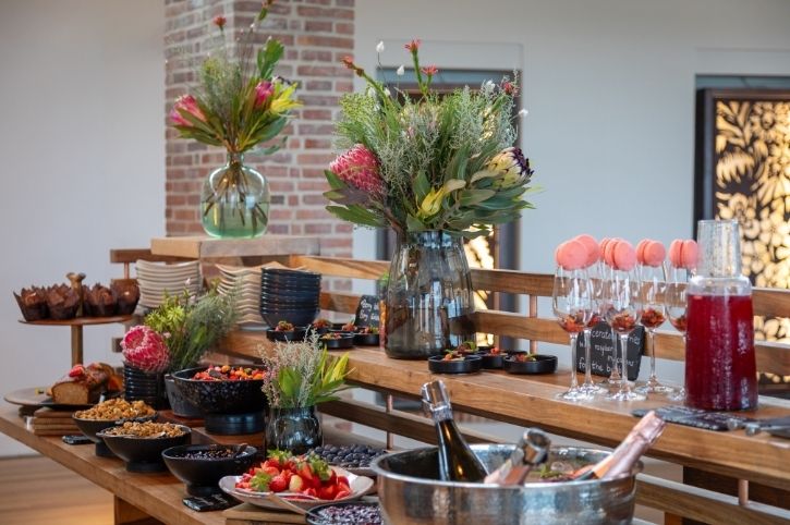 Buffet, Forest Lodge, Grootbos Private Nature Reserve, Western Cape, South Africa