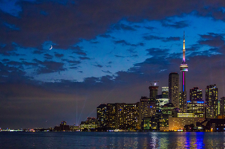CN Tower at night, External View, Toronto, Canada