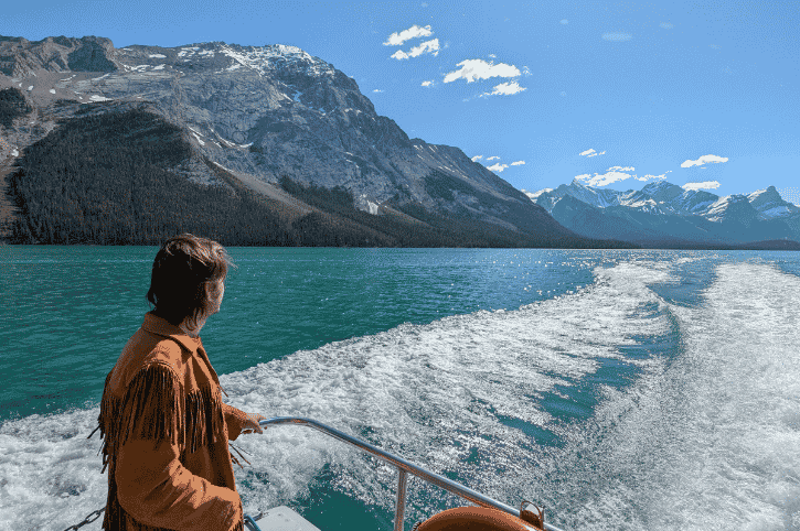 Charlie from Freedom Destinations on the Maligne Lake Cruise