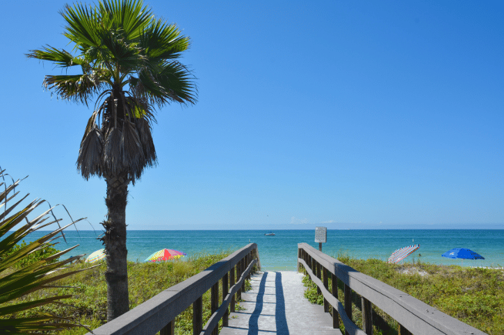 Access boardwalk to Clearwater Beach, Florida