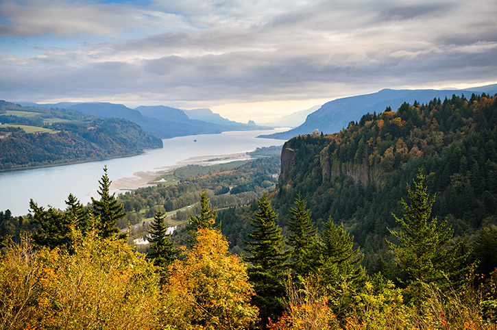 Views of Columbia River Gorge, near Crown Point Vista House, Oregon