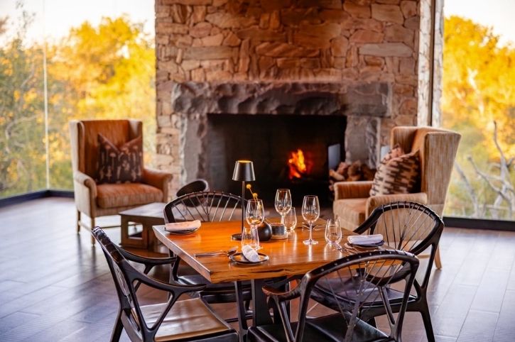 Dining at Kopama River Lodge, Greater Kruger, South Africa