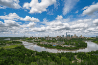 Aerial view, River Valley, Edmonton, Alberta, Canada