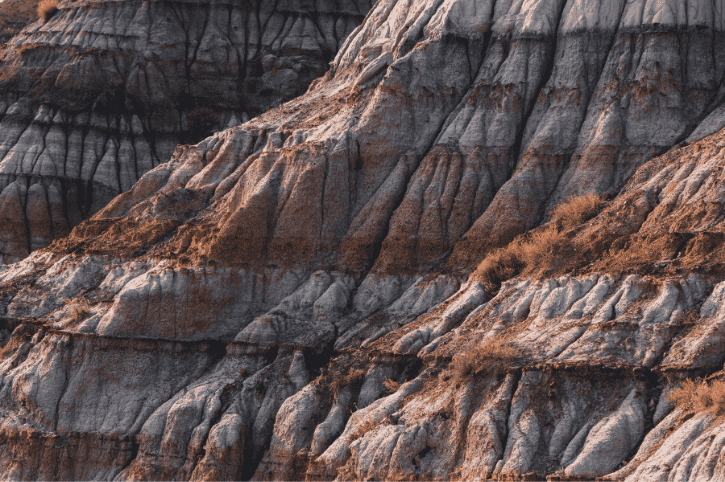 Cliffs in the Badlands, Drumheller, Alberta