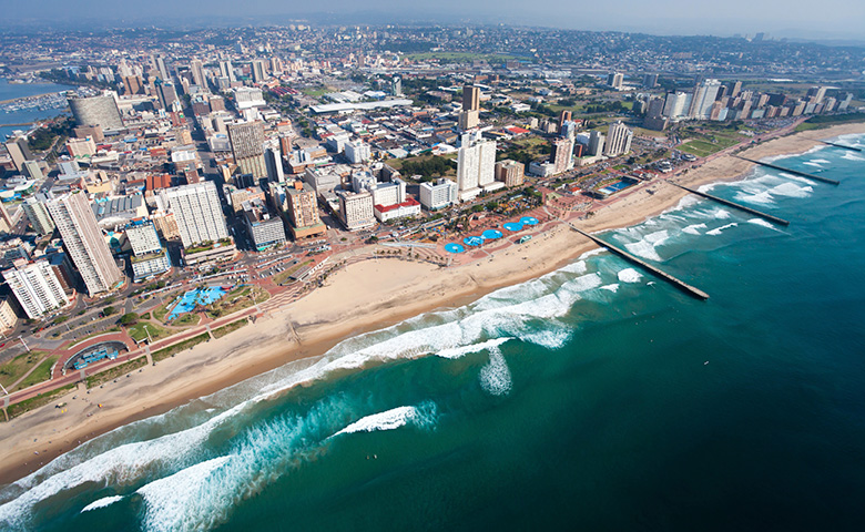 Aerial View, Coastline, Durban, South Africa