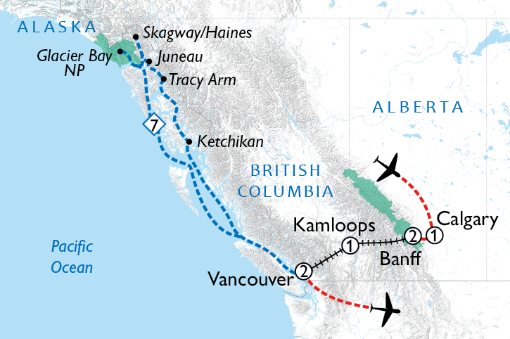 First Passage to the West & Alaska Cruise Route Map