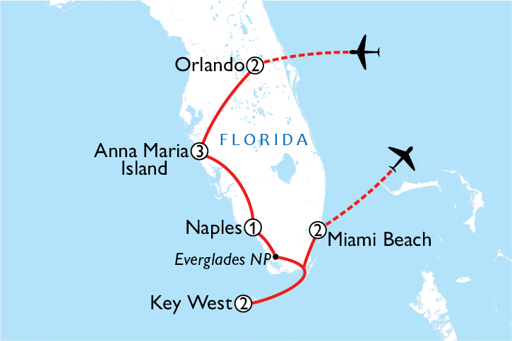 Map of Florida’s Gulf Coast & Keys