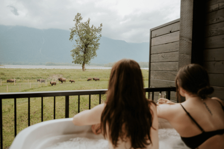 Fraser River Lodge Bison Hot Tub Suite Hot Tub and Patio