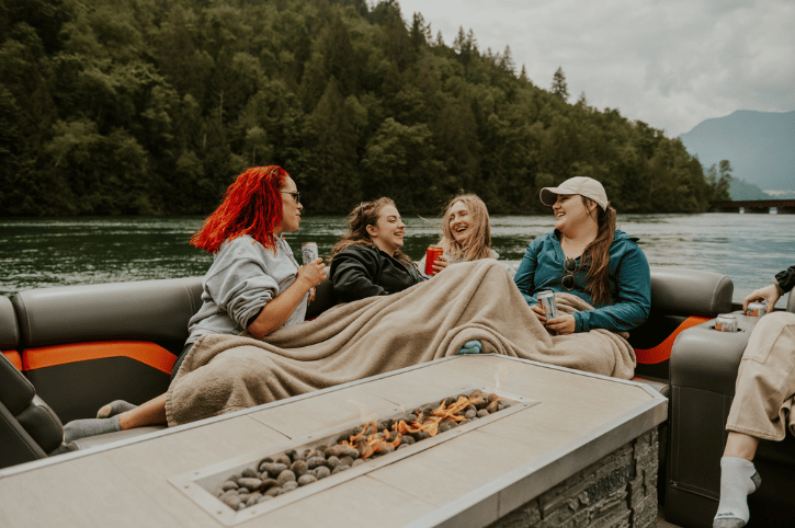 Fraser River Lodge Pontoon Tour Firepit