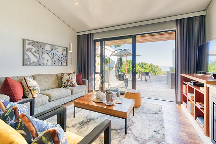 Lounge view, Garden Lodge Suite, Grootbos Nature Reserve, Western Cape, South Africa