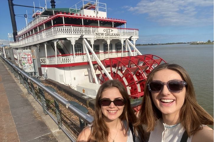 Grace & Izzy in New Orleans, during a tour of America's Music Cities