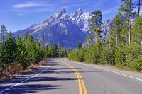 Road to Grand Teton National Park & Teton Range, USA