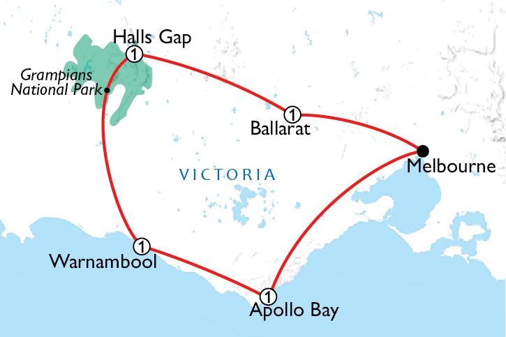 Map of Great Ocean Road & The Grampians