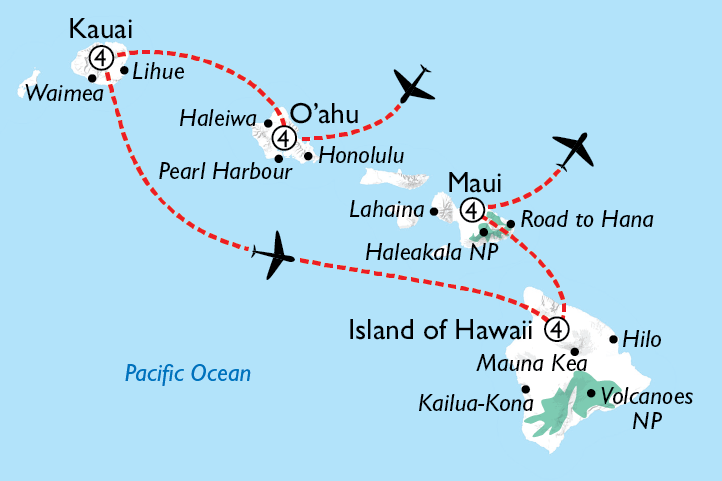 Hawaii Island Hopping map