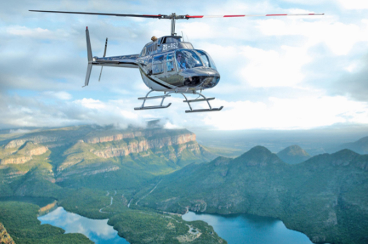 Helicopter flight over Blyde Canyon, Lion Sands, South Africa