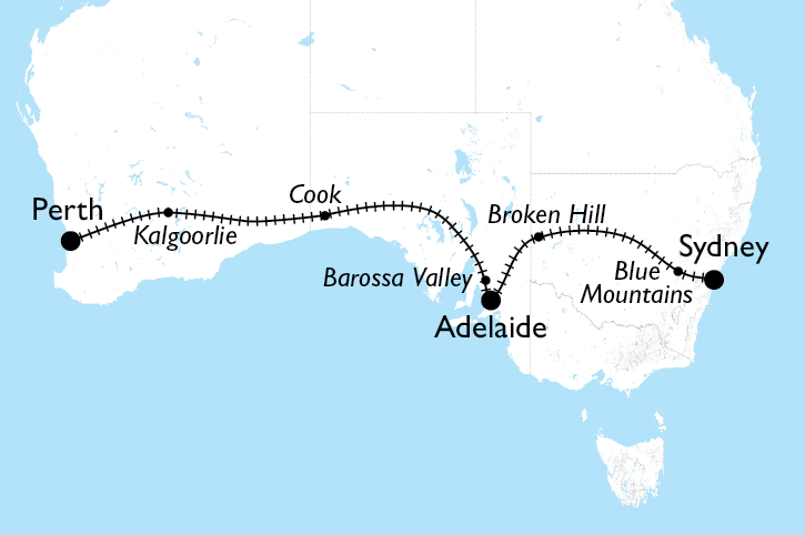 Indian Pacific Train Route Map