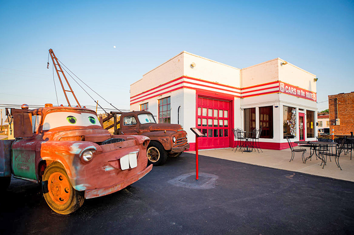 Cars on the Route, Kan-O-Tex Service Station, Galena, Kansas, Route 66