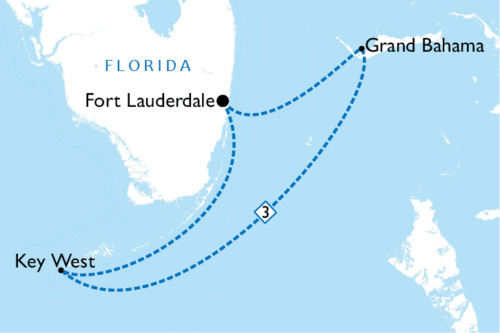 Map of Key West & Grand Bahama Cruise