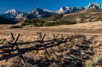 Cattle ranch with the Lost River Range in the background, Idaho