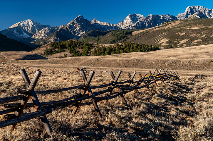 Cattle ranch with the Lost River Range in the background, Idaho