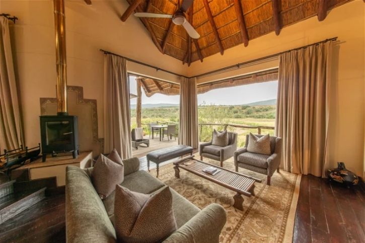 Lounge, Gemsbok Chalet, Water Lodge, Pumba Game Reserve, South Africa