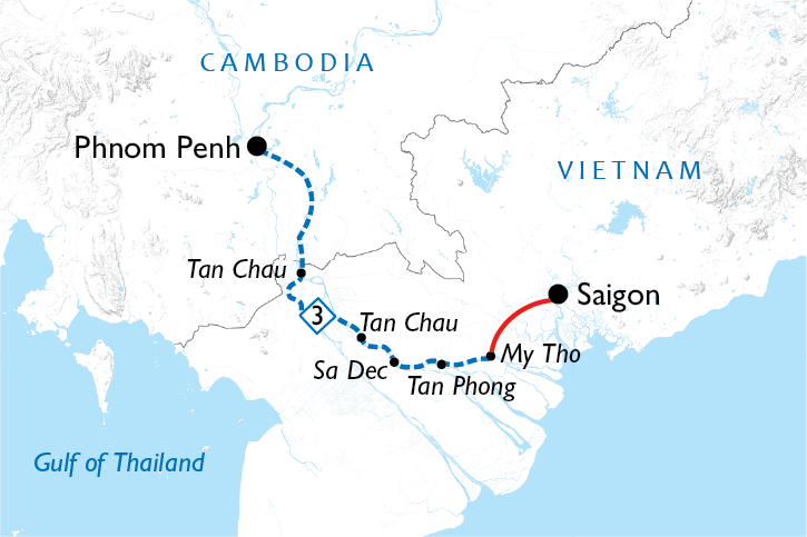 Lower Mekong River Cruise, Route Map