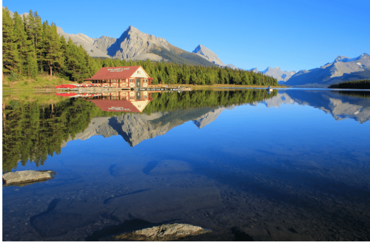 Maligne Lake Boathouse, Jasper National Park, Canada