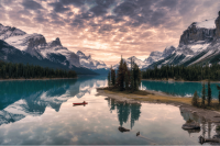 Maligne Lake Sunset, Spirit Island, Jasper, Alberta