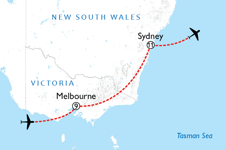 Melbourne & Sydney Test Matches, Ashes Cricket Holiday, Tickets, Route Map