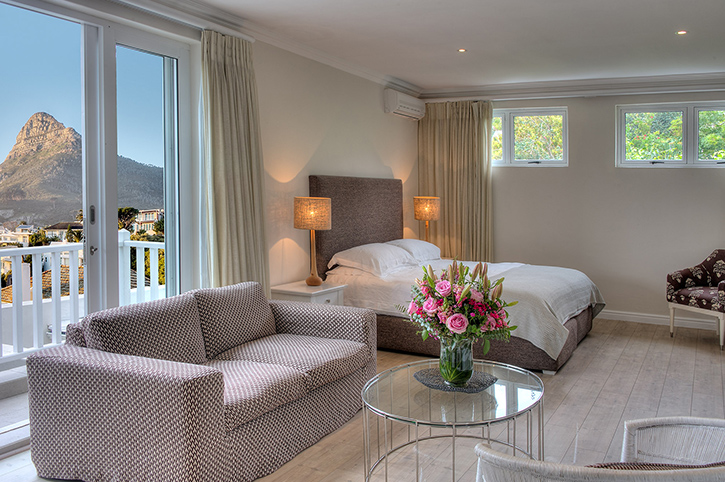 Bedroom and view, Mountain Suite, Sea Five Boutique Hotel, Camps Bay, Cape Town, South Africa