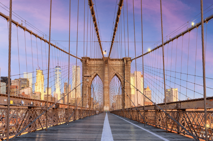 New York City, Brooklyn Bridge Sunset
