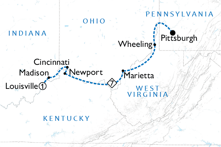 Ohio River Cruise Route Map