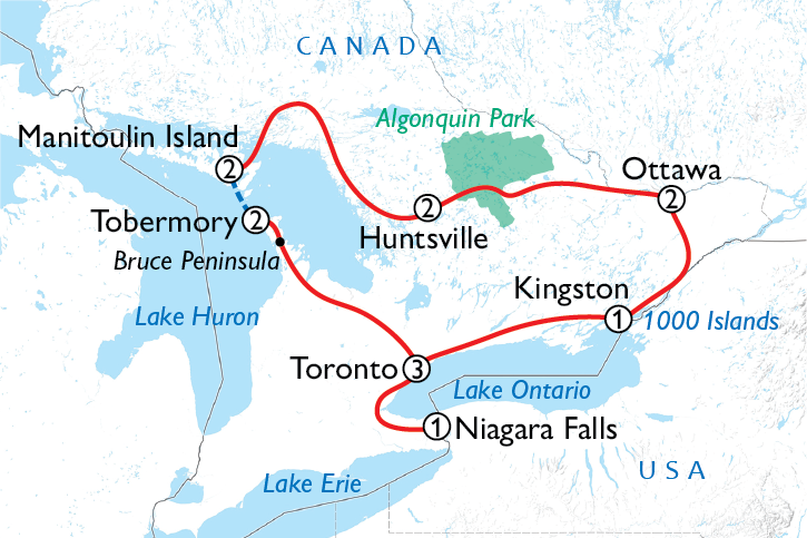 Map of Ontario’s Great Lakes