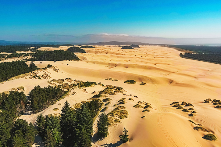 Aerial view, Oregon Dunes south of Florence,, Oregon's Pacific Coast, America