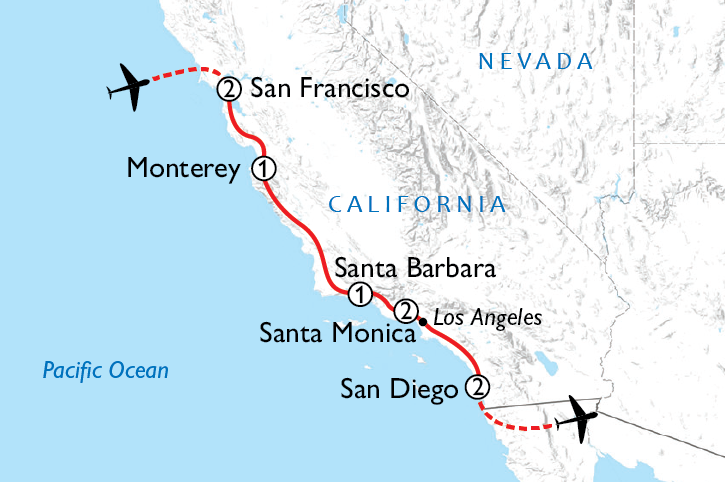 Pacific Coast Highway Road Trip, Route Map, USA, America