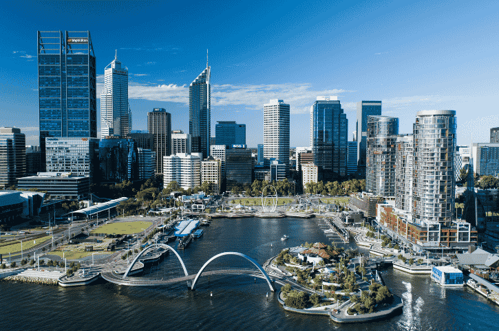 Perth, city skyline, Elizabeth Quay
