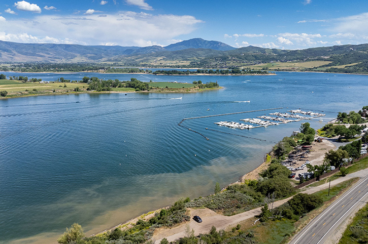 Aerial View, Pineview Reservoir, near Huntsville, Utah
