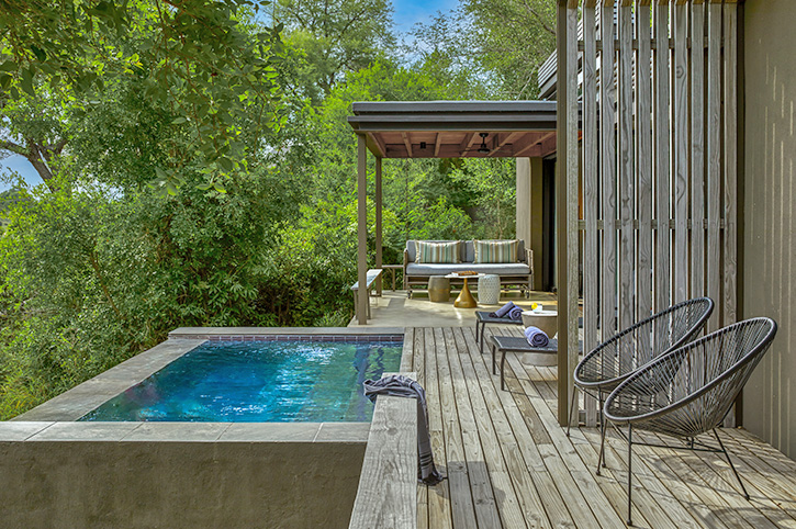 Plunge pool & private deck, Suite at Ivory Lodge, Lion Sands, South Africa