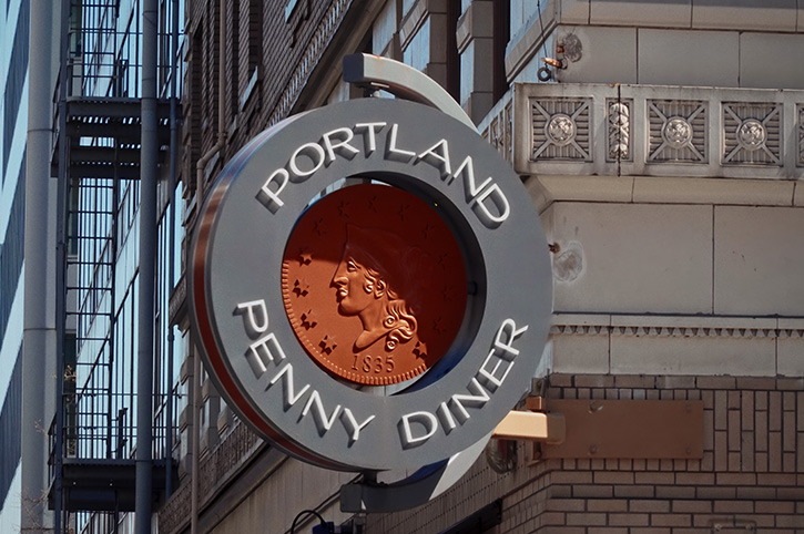 Portland Penny DIner sign, Portland, Oregon