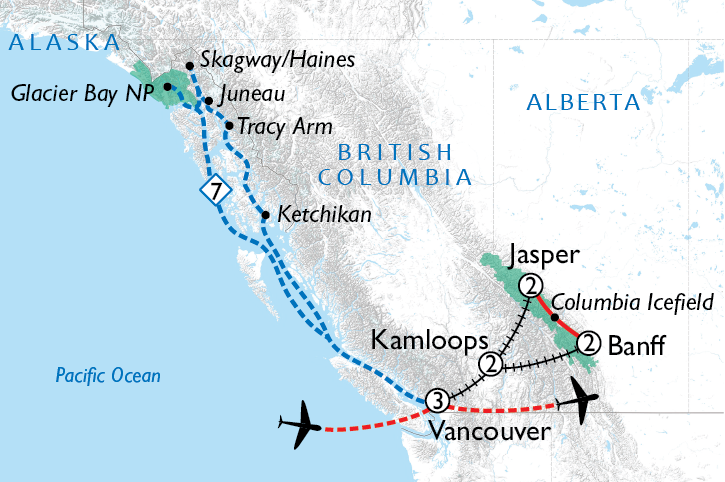 Rocky Mountaineer Round Trip & Alaska Cruise