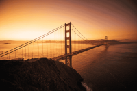 Sunset over San Francisco, Golden Gate Bridge