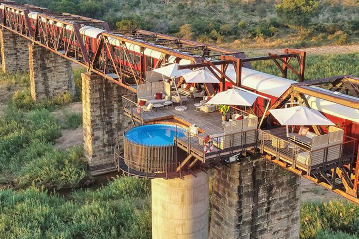Aerial View, pool and deck, Kruger Shalanti, Kruger National Park, South Africa
