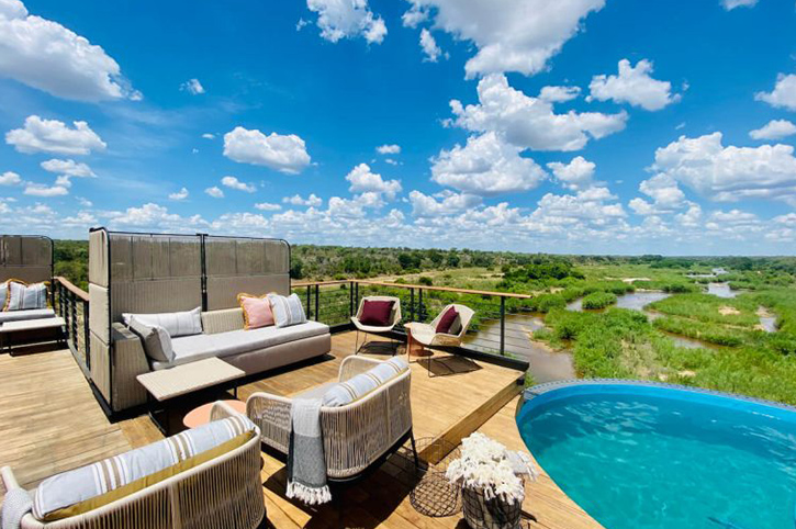 Deck & pool view, Carriage Suites, Kruger Shalati, Kruger National Park, South Africa