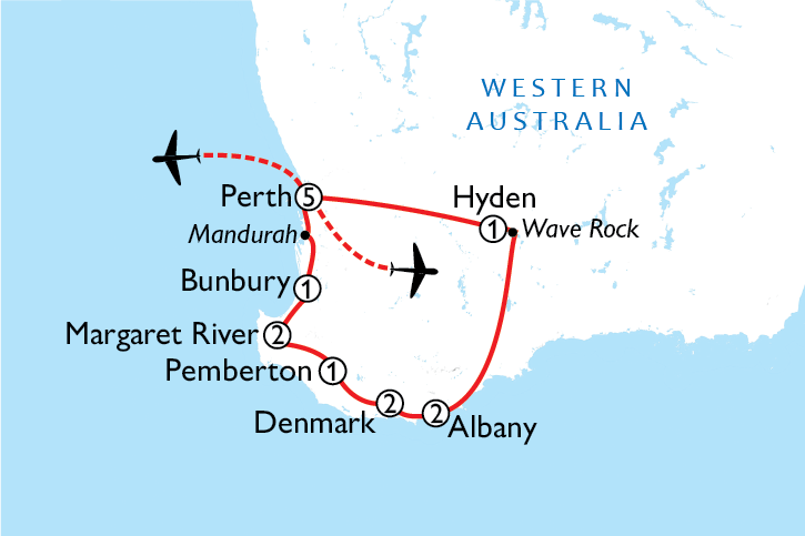 Map of Perth & South West Australia