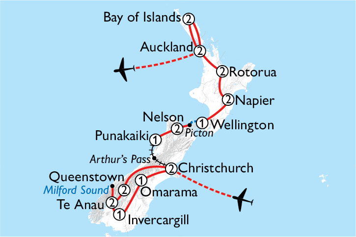 Map of Spirit of New Zealand